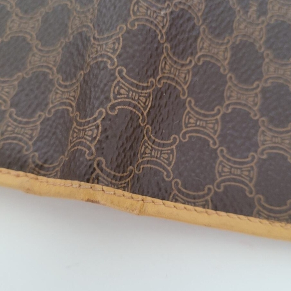 Celine Triomphe Macadam Vintage Canvas Leather Wallet Bifold Compact w COA - Picture 11 of 12